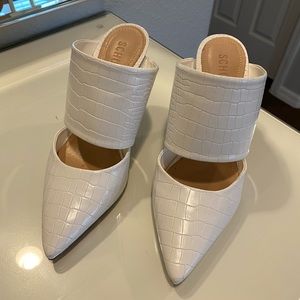 white stiletto heels